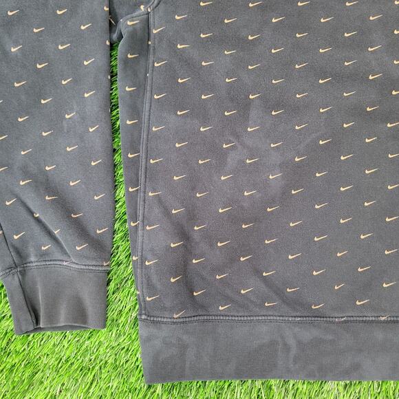 NIKE Swoosh Hoodie Medium 23x25 Baggy Faded Black AOP - Picture 16 of 16